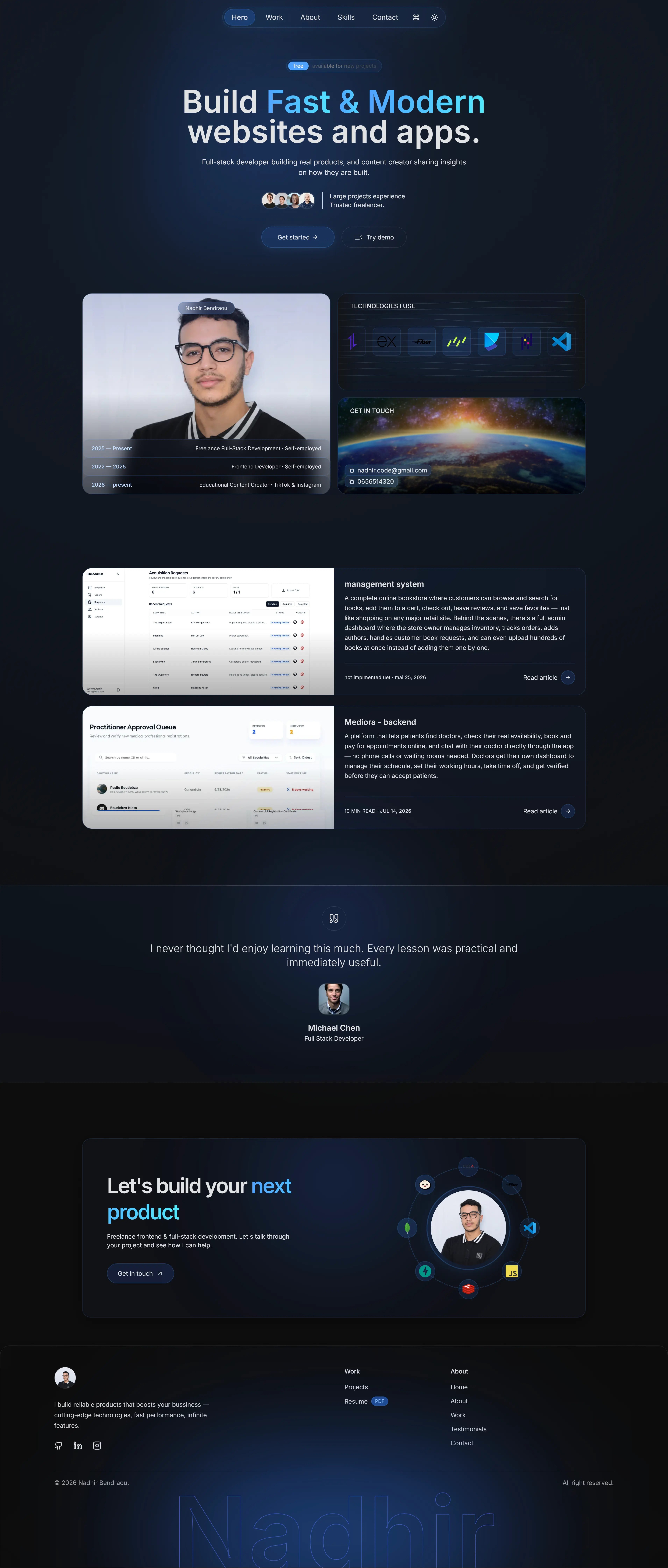 Older Portfolio screenshot 1